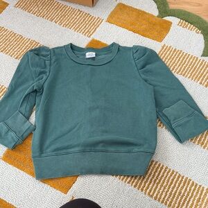 Gap teal blue green puff shoulder sweatshirt size medium girls 8